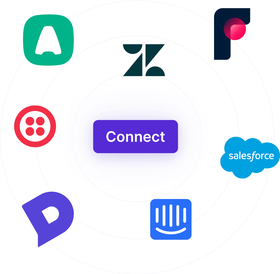 graphic of integrations and a connect button in the centre