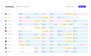 schedule screenshot