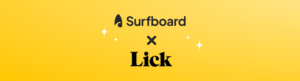 Surfboard and Lick logos