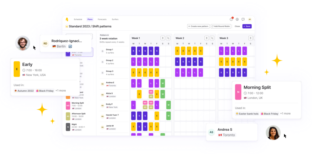 product screenshot of the surfboard product showing collaborative software