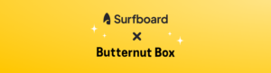 Surfboard and Butternut Box logos